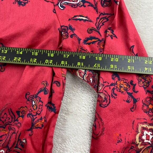 Coldwater Creek Womens Shirt Medium Long Sleeve Floral Red Casual Retro Y2K - Picture 5 of 8
